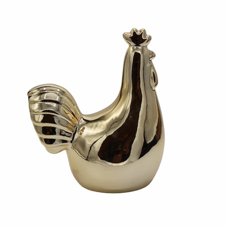 Dekoracja - kogut ceramiczny 15,7x14x9 cm KUKKO złoty