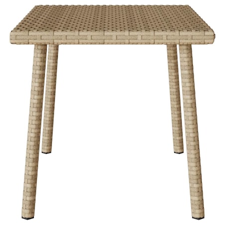vidaXL Stolik kawowy ogrodowy prostokątny beżowy 60x40x37cm polirattan