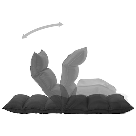 vidaXL Składane krzesło podłogowe, czarne, tkanina