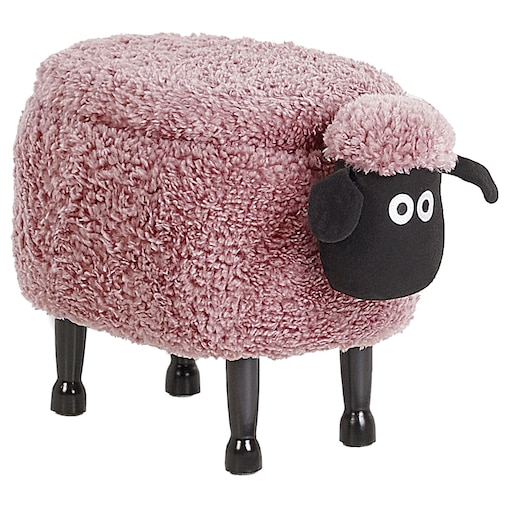 Pufa zwierzak ze schowkiem SHEEP Różowy Baranek
