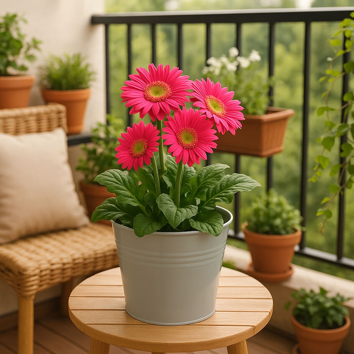 Cynkowa osłonka na doniczkę, 17 x 15 cm