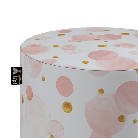 Puf Bobby, ecru-różowy, ø40, wys. 40 cm, Magic Collection