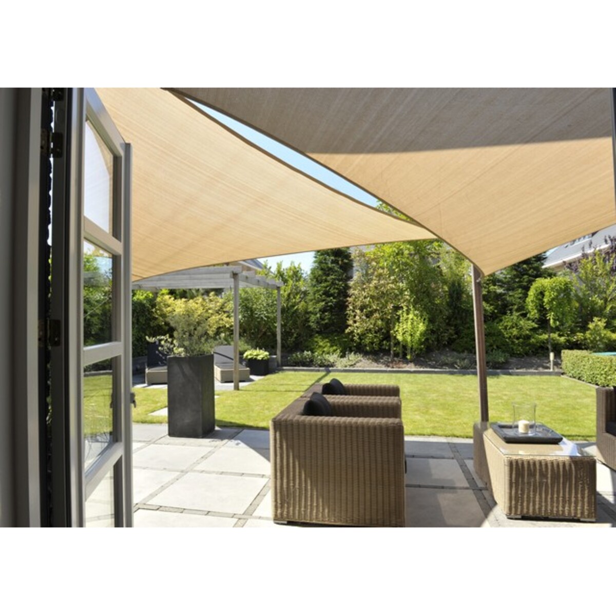 Żagiel Przeciwsłoneczny Ogrodowy Wodoodporny 3X3X3 M Zacieniacz Beżowy