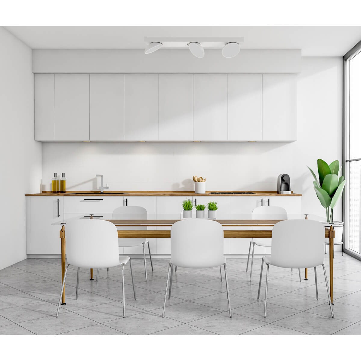 Sufitowa lampa Castelio LED 15W okrągłe spoty do holu białe