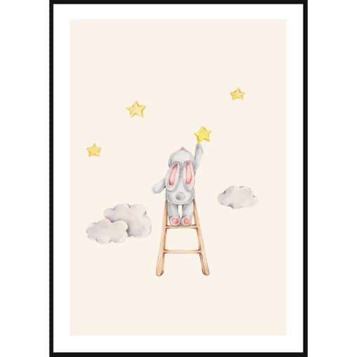 Poster Story, Plakat, Obraz - Króliczek Zbierający Gwiazdy, wymiary 50 x 70 cm