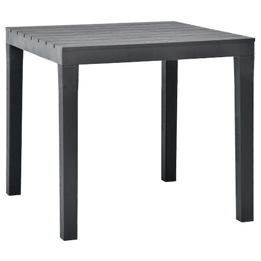 vidaXL Stół ogrodowy, antracytowy, 78 x 78 x 72 cm, plastikowy