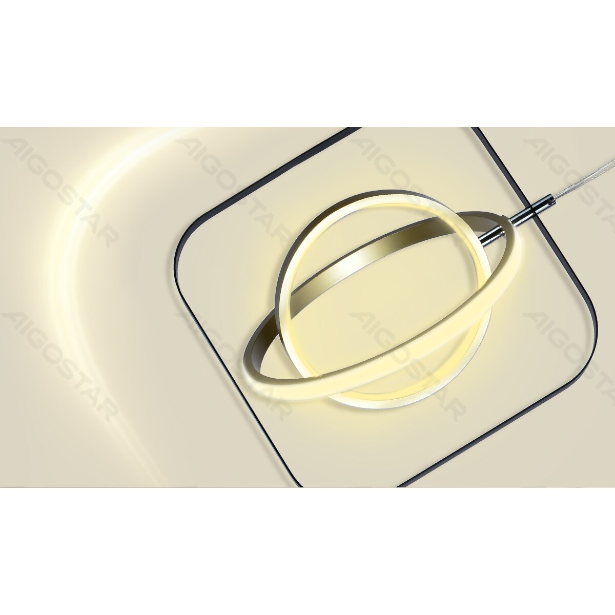 aluminiowa lampa wisząca 30w 2700k kwadrat 150 cm