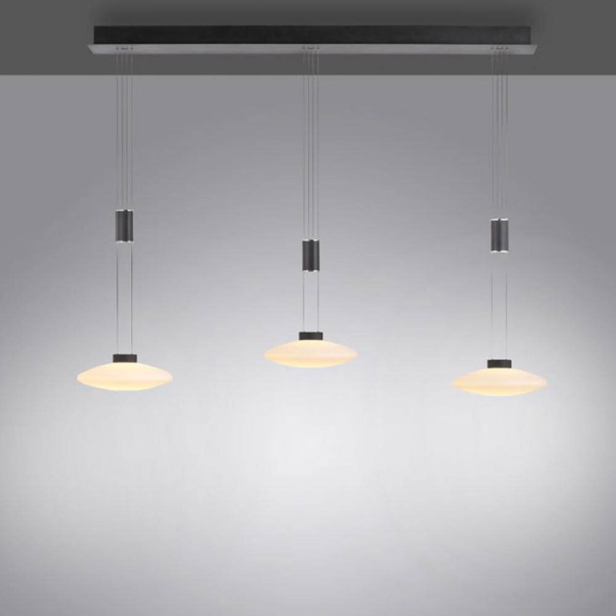 3-płomienna lampa wisząca Lautada LED 22,5W do salonu czarna