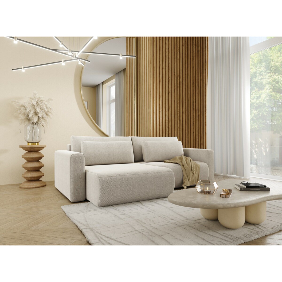 Narożnik WELLY z funkcją spania tkanina hydrofobowa Curio 84