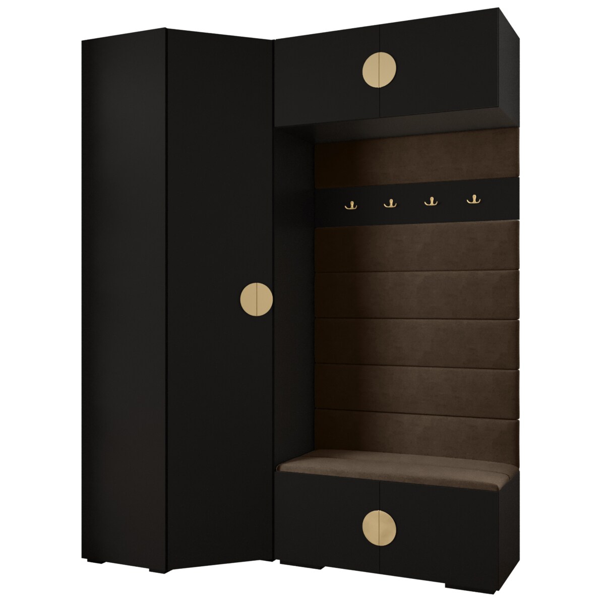 Garderoba do przedpokoju INOVA 4 Z21 czarny+złoty+manila04