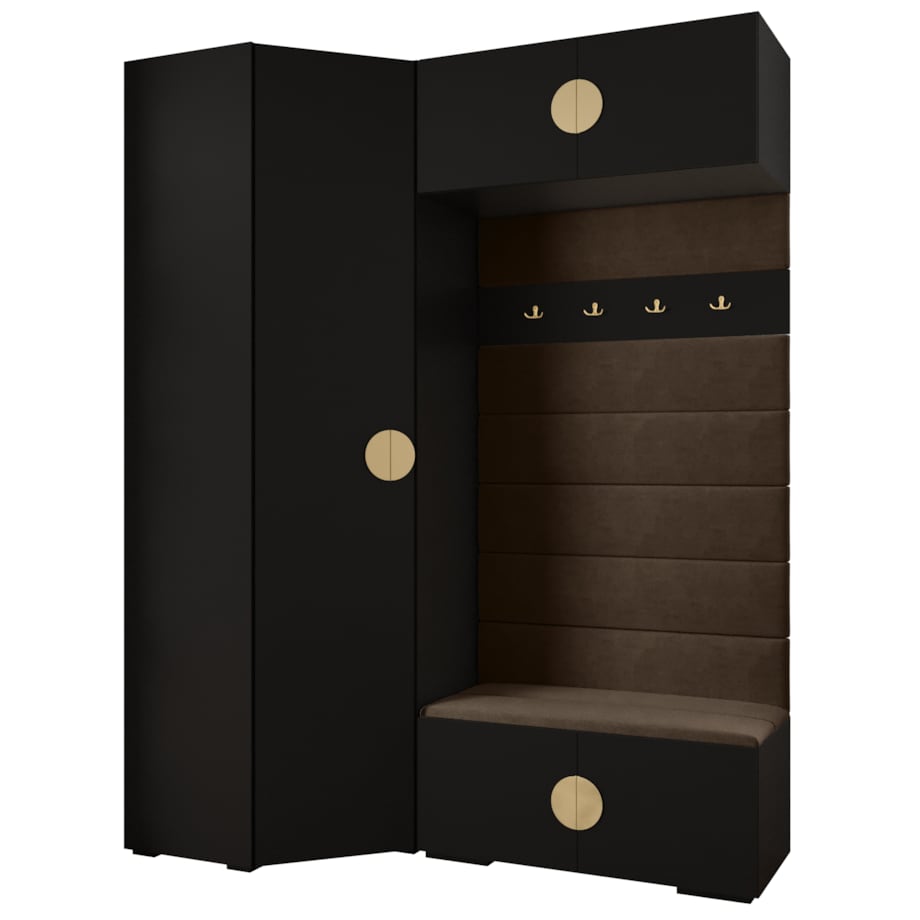 Garderoba do przedpokoju INOVA 4 Z21 czarny+złoty+manila04