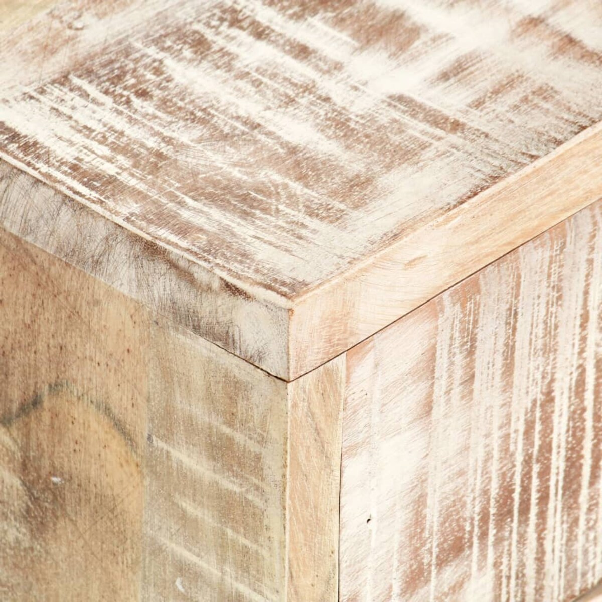 vidaXL Stolik kawowy, biały, 117x50x30 cm, lite drewno akacjowe