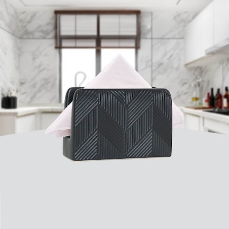 Ceramiczny serwetnik stojak na serwetki Geometry Black MAESTRO