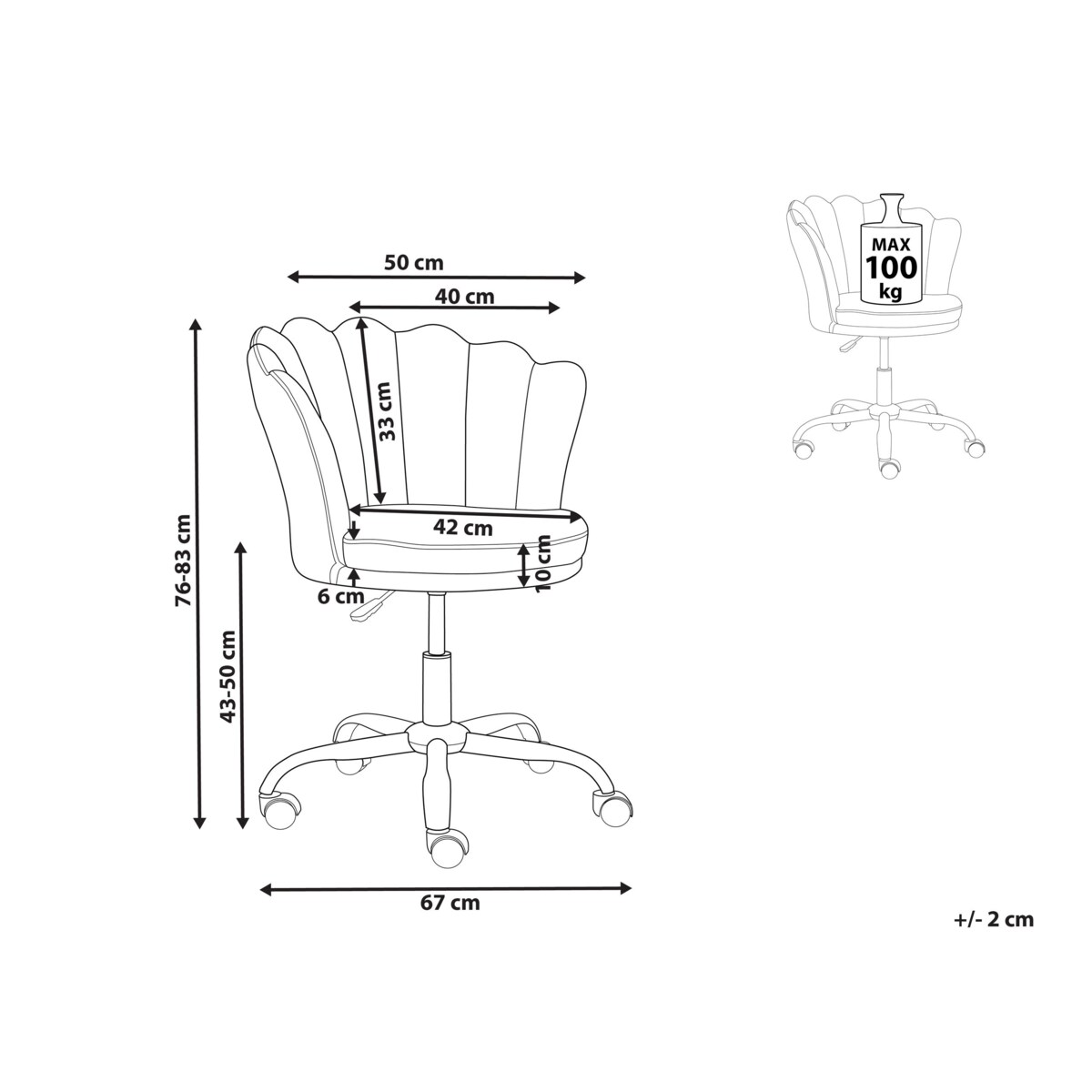 Krzesło biurowe regulowane welurowe różowe MONTICELLO II