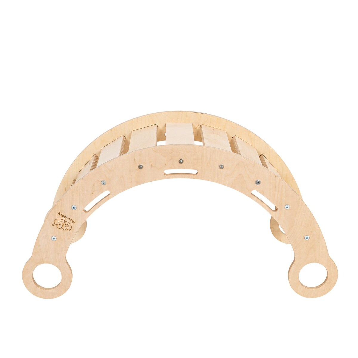 Small Dream Rocker Białe Drewno & Zjeżdżalnia & Drabinka z Beżową Poduszką