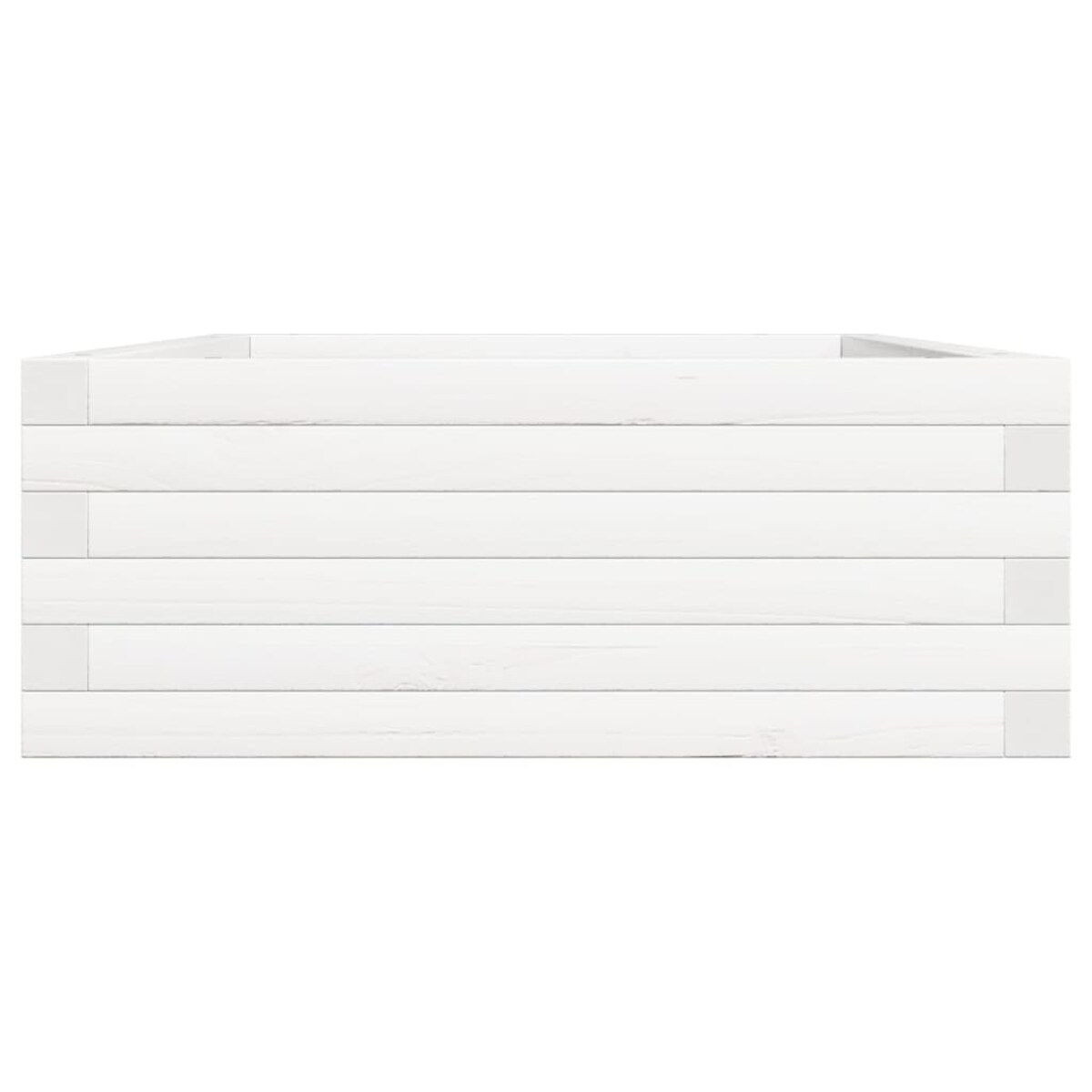 vidaXL Donica ogrodowa, biała, 90x60x23 cm, lite drewno sosnowe