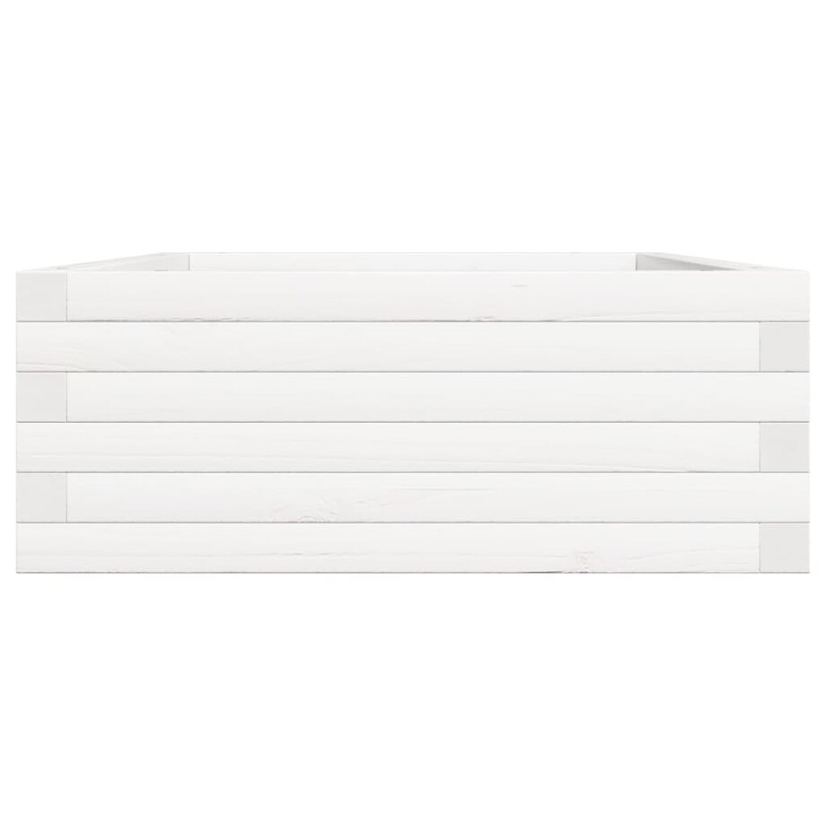 vidaXL Donica ogrodowa, biała, 90x60x23 cm, lite drewno sosnowe