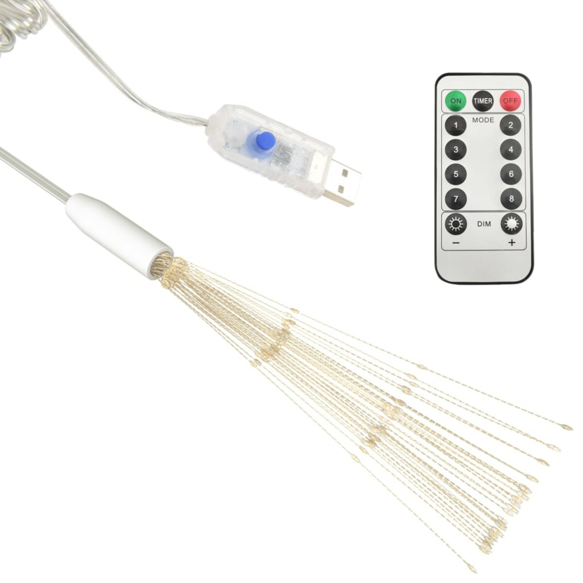 vidaXL Ogrodowa lampka fajerwerkowa, ciepła biel, 20 cm, 140 LED