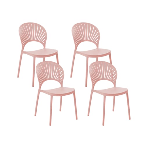 Zestaw 4 krzeseł ogrodowych OSTIA Pastelowy róż