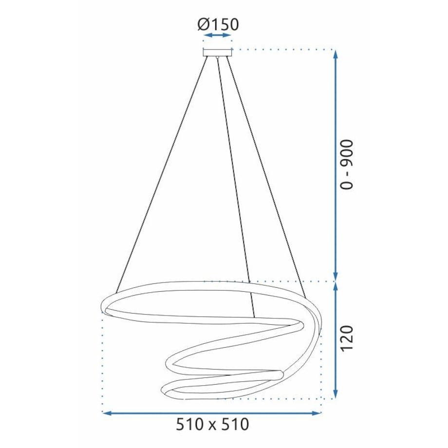 Lampa Sufitowa Wisząca Led G080-1Cp Złoty, Metal, Tworzywo Sztuczne