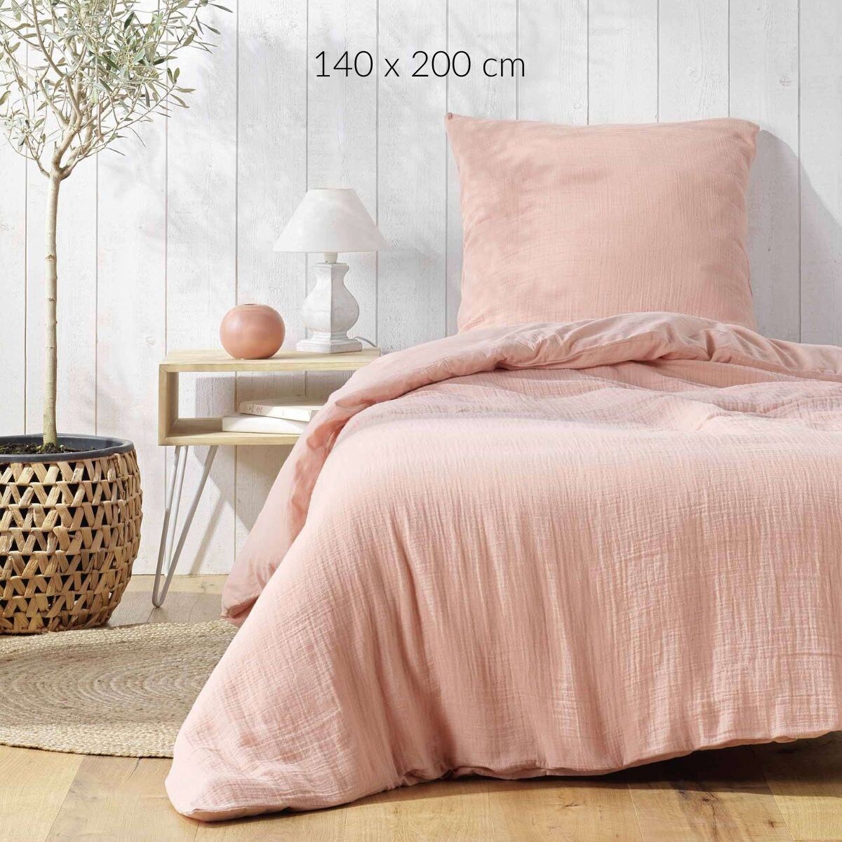 Zestaw pościeli bawełnianej z fakturą, ANGELIA, 140 x 200 cm