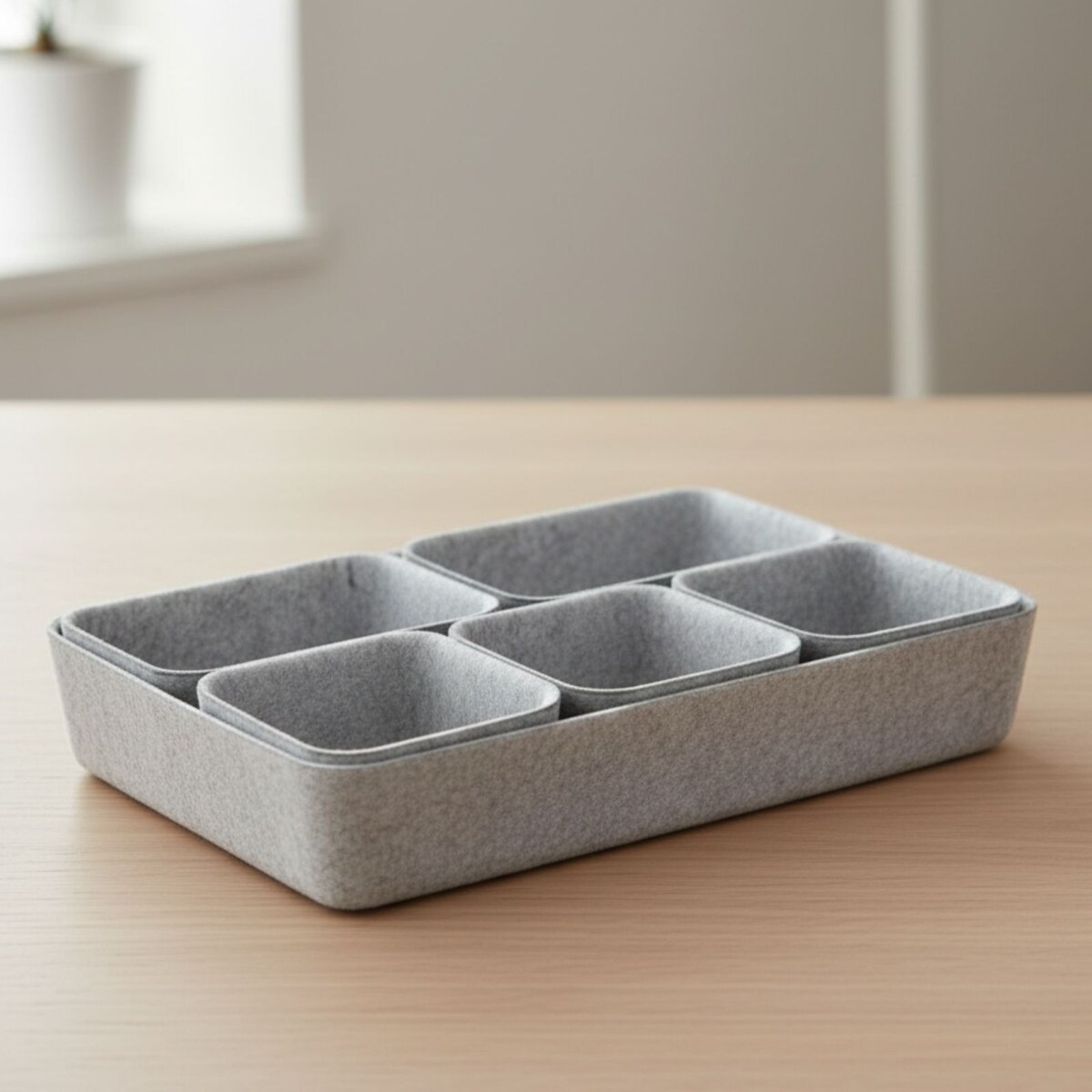 Organizer do szuflady filcowy SMART, 7 pudełek