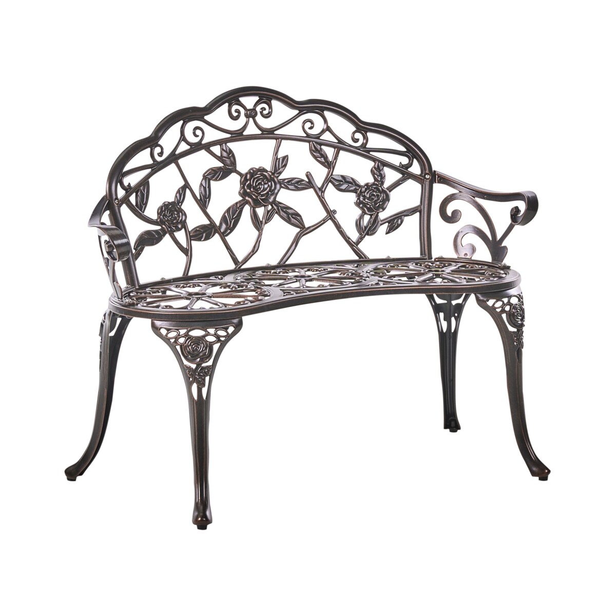 Ławka ogrodowa PIURA 88 cm Metal Ciemnobrązowy