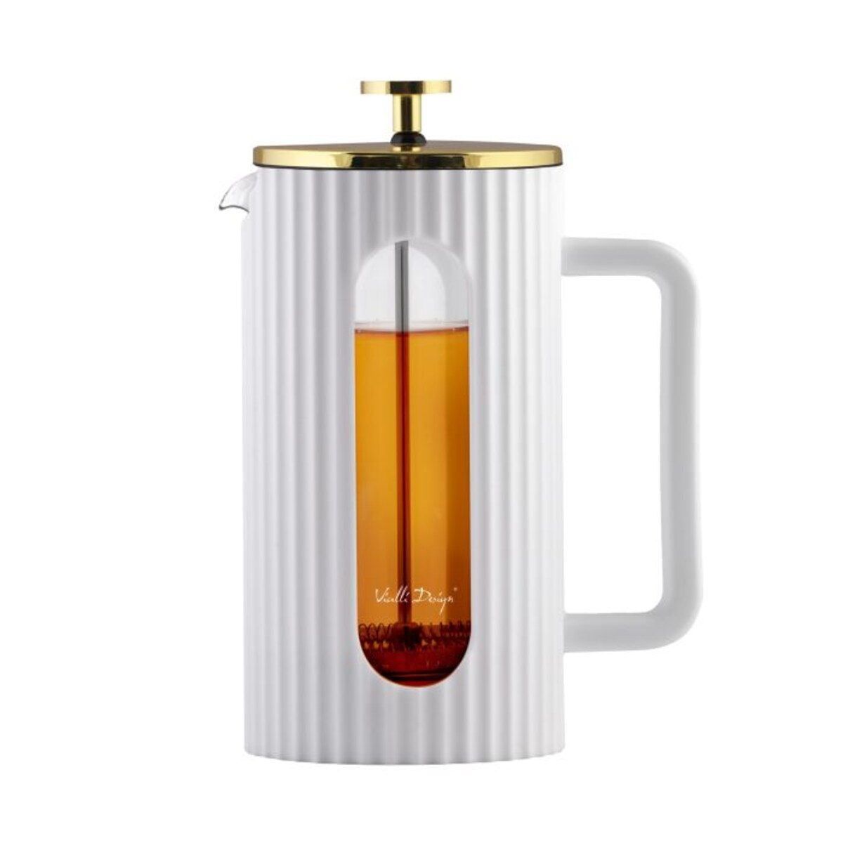 Zaparzacz do kawy i herbaty 1000ml biało/złoty Livio 1708