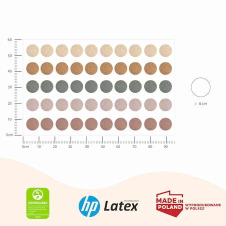 Naklejki Na Ścianę Dla Dzieci KROPKI Grochy Styl Boho Zestaw 50 szt.