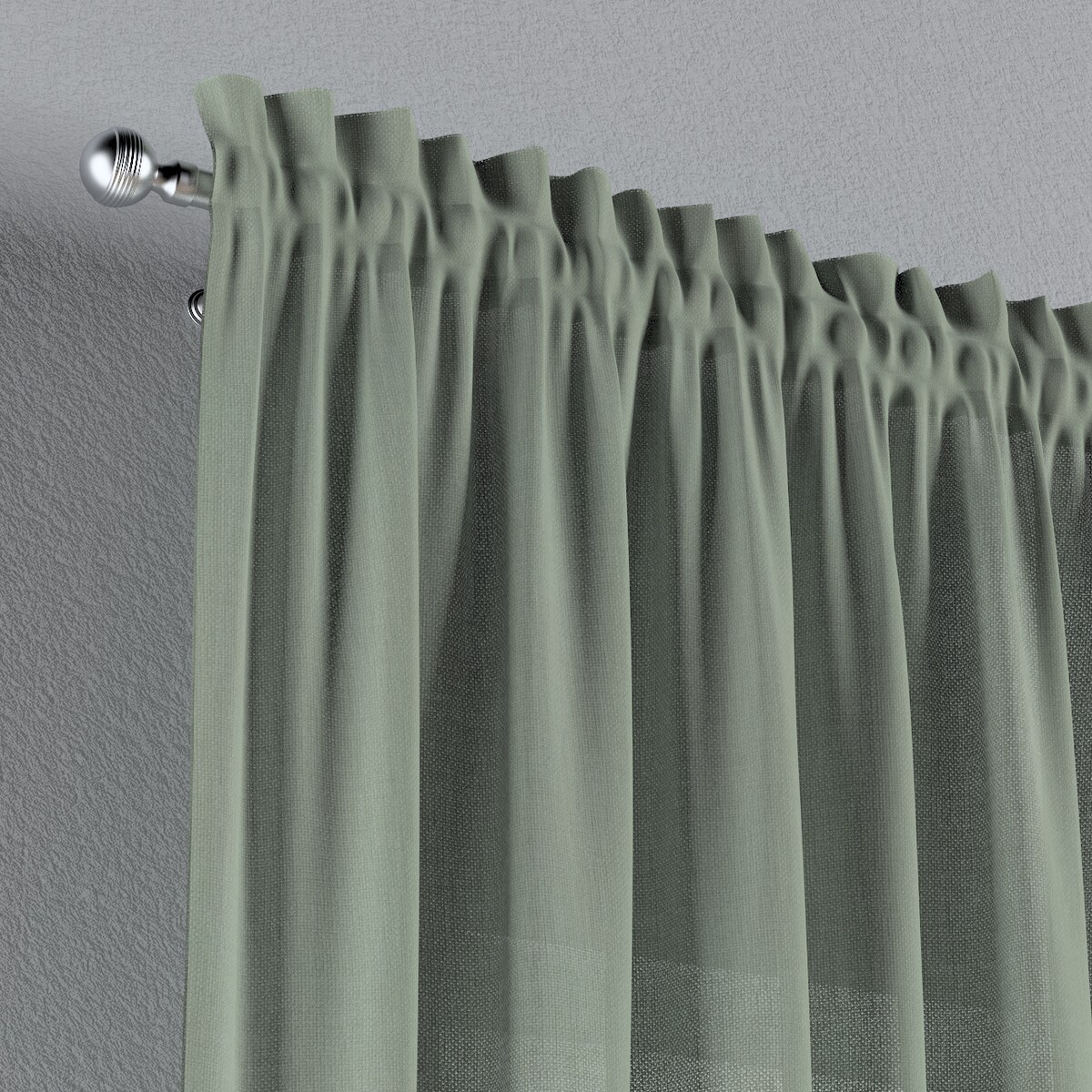 Zasłona na kanale z grzywką 1 szt. 130x245 eukaliptusowo zielony