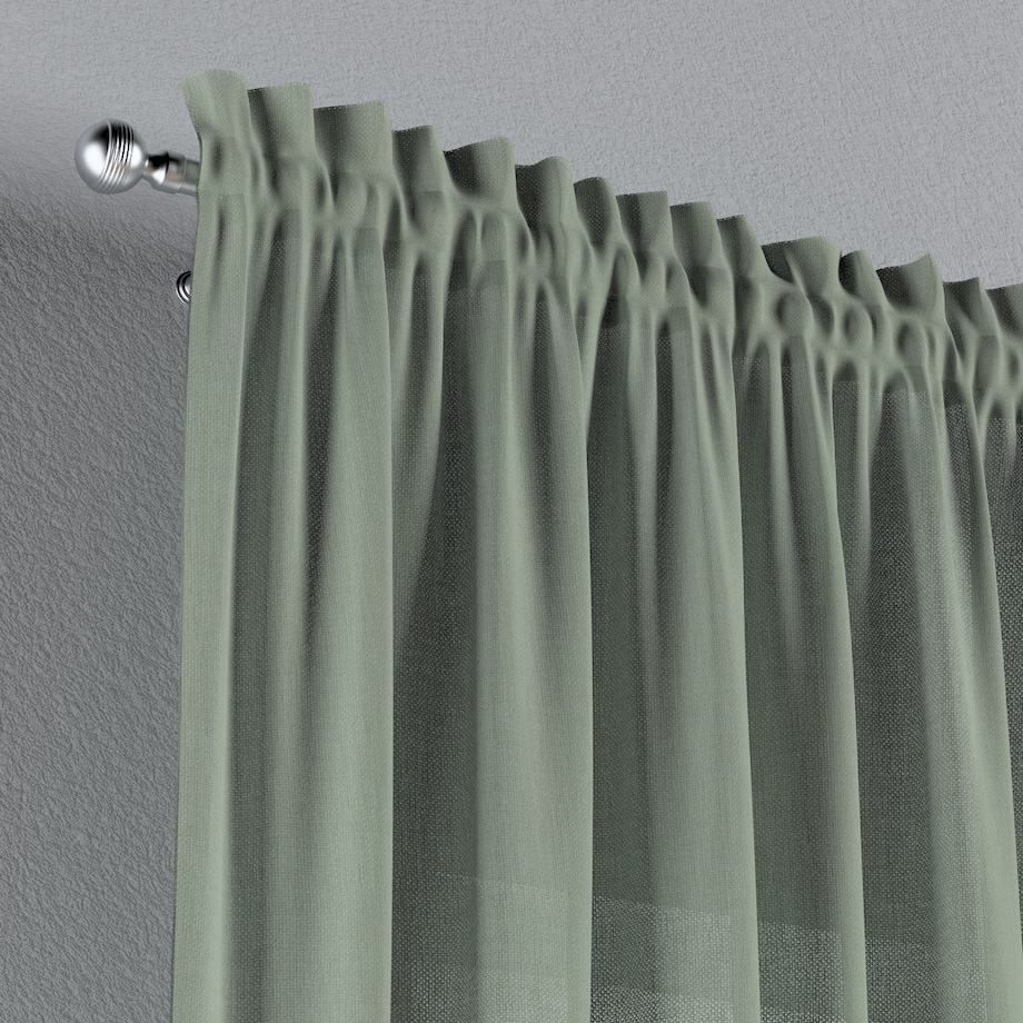 Zasłona na kanale z grzywką 1 szt. 130x245 eukaliptusowo zielony