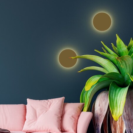 Lampa ścienna do salonu Luna 6044 TK Lighting okrągła metalowa złota