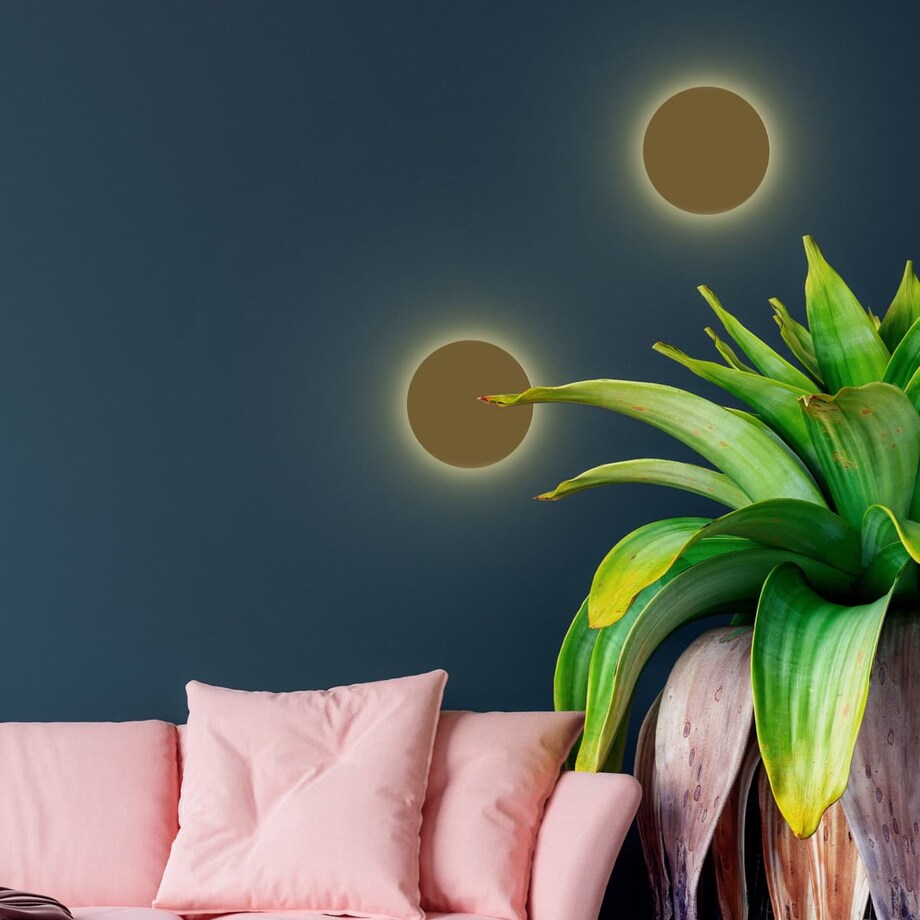 Lampa ścienna do salonu Luna 6044 TK Lighting okrągła metalowa złota