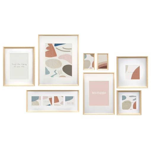 Ramki na zdjęcia na ścianę MURAL, 8 ramek różnej wielkości
