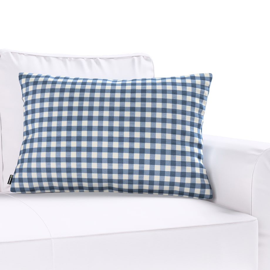 Poszewka Kinga na poduszkę prostokątną 60x40 granatowo-biała kratka (1,5x1,5cm)