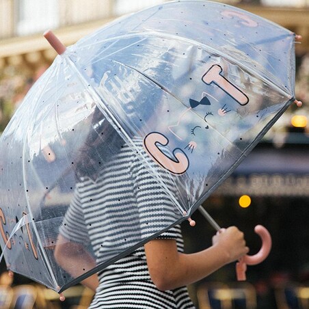 Dziecięcy parasol przezroczysty z gwizdkiem, Cat