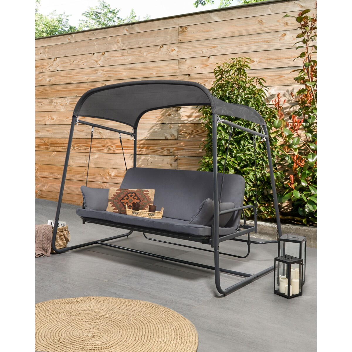 Huśtawka ogrodowa MARSCIANO Metal Ciemnoszary
