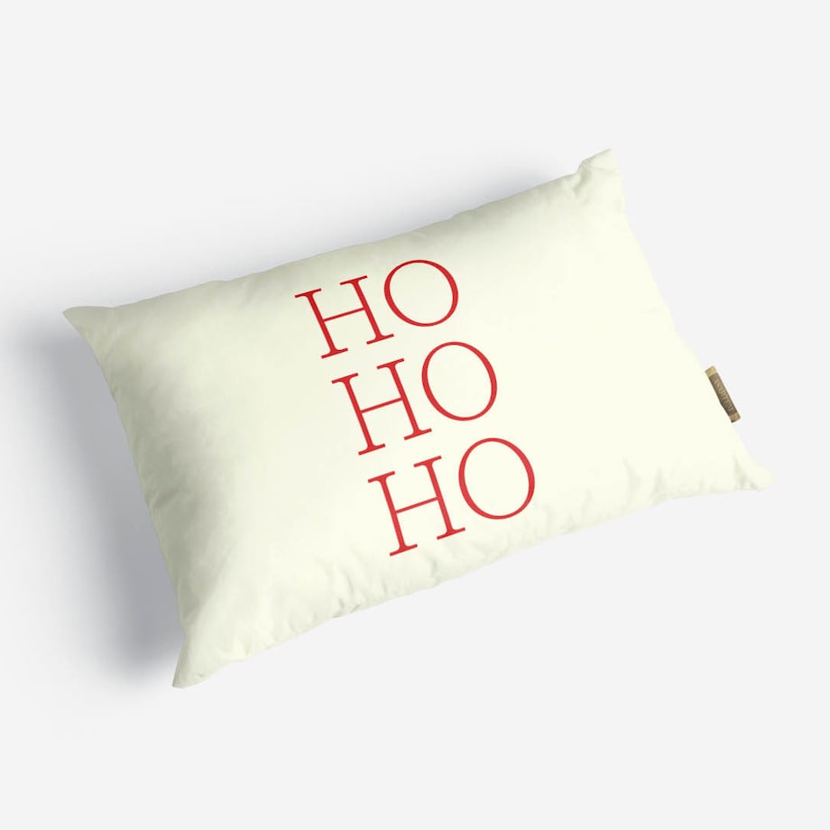 Poduszka świąteczna - Ho Ho Ho - beżowa 40x60 cm