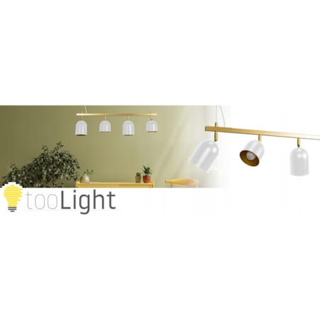 Lampa Sufitowa Wisząca Metalowa Biały White Gold