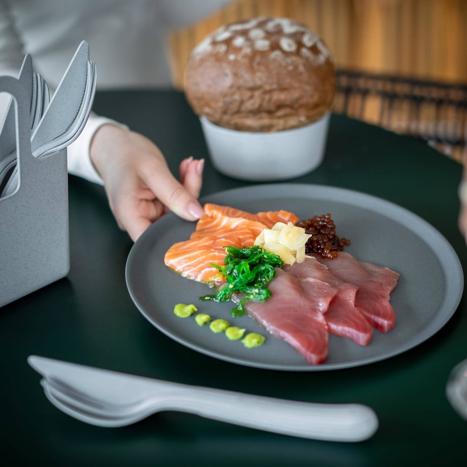 Zestaw sztućców KLIKK, sprytny sposób składania, 3 elementy, KOZIOL