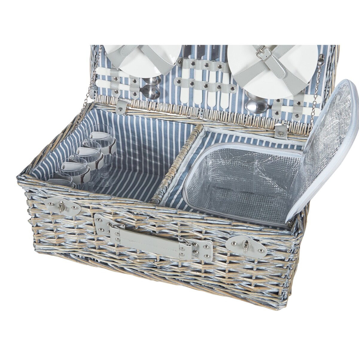 Kosz piknikowy FIGUE Plecionka Szary