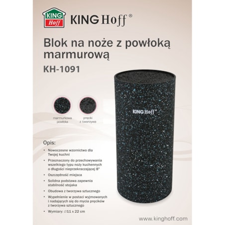 Uniwersalny stojak na noże do noży czarny KINGHOFF