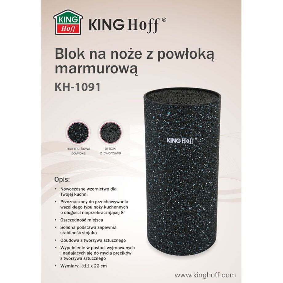 Uniwersalny stojak na noże do noży czarny KINGHOFF