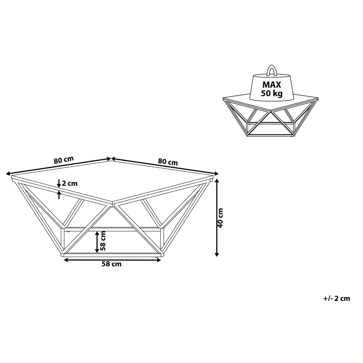 Stolik kawowy MALIBU Złoty