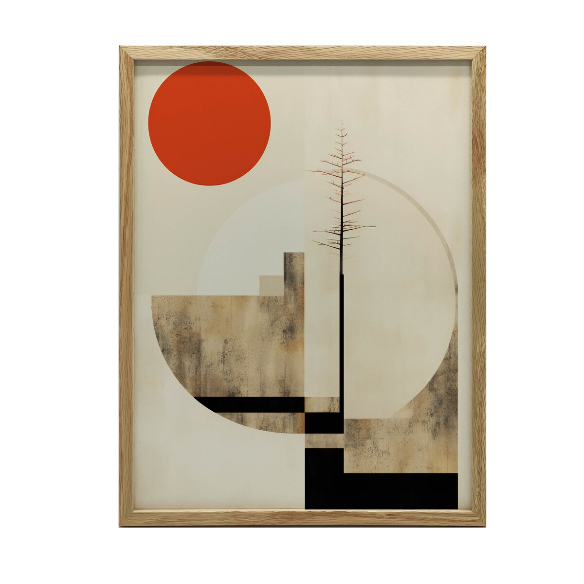 Harmonia Minimalizmu, 30x40 cm, rama drewniana jasny dąb, papier matowy 230 gsm