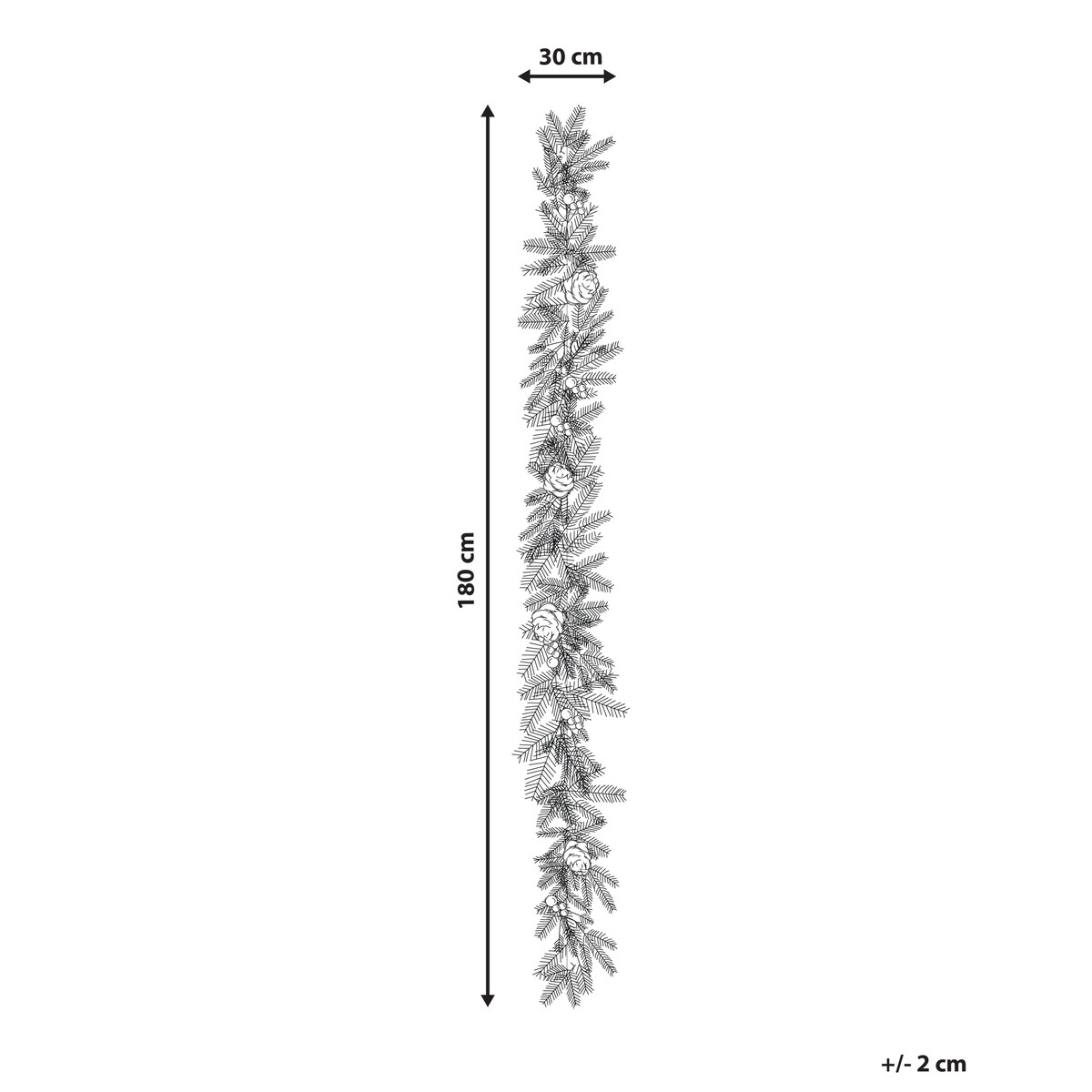 Ośnieżona świąteczna girlanda LED WHITEHORN 180 cm Biały