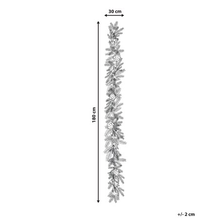Ośnieżona świąteczna girlanda LED WHITEHORN 180 cm Biały