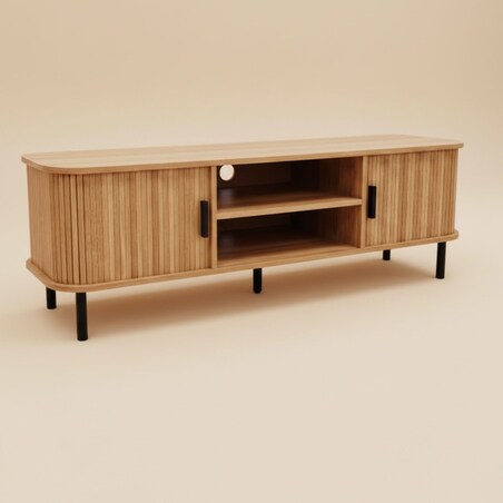 Szafka rtv ryflowana SCAVA, 140 x 40 x 46 cm