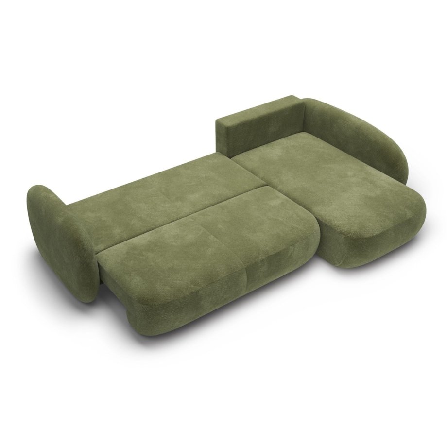 Nowoczesny Narożnik rozkładany OLIVIO II, prawy, zielony