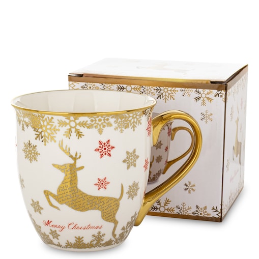 Kubek z motywem złotego jelenia